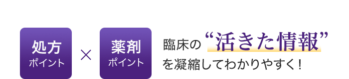 処方ポイント×処方ポイント 臨床の“活きた情報”を凝縮してわかりやすく！